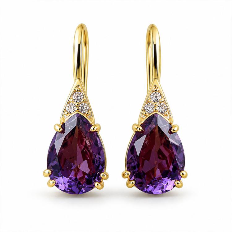 Zircon Teardrop Dangle Earrings for Women