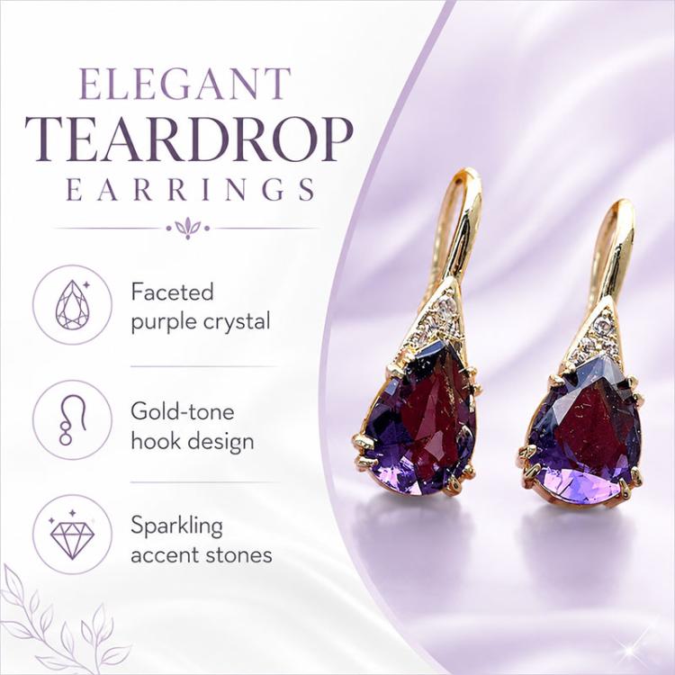Zircon Teardrop Dangle Earrings for Women