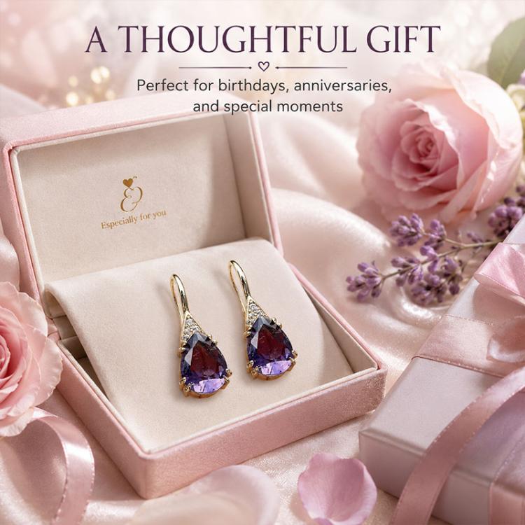 Zircon Teardrop Dangle Earrings for Women
