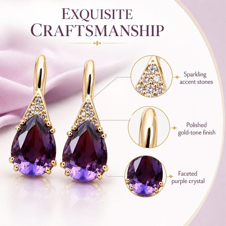 Zircon Teardrop Dangle Earrings for Women