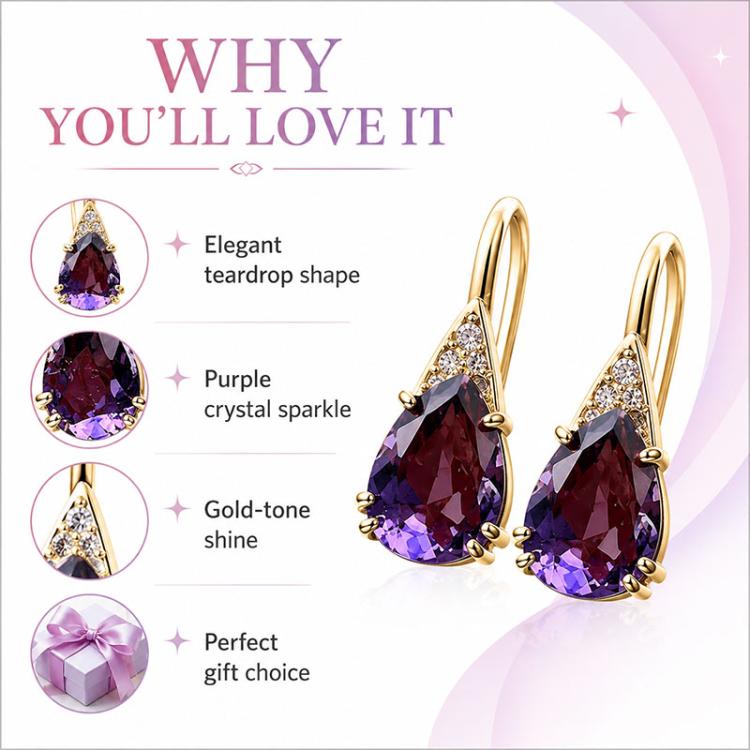 Zircon Teardrop Dangle Earrings for Women