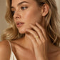 Geometric square cubic zirconia inlaid ring, gold-tone band with stack design