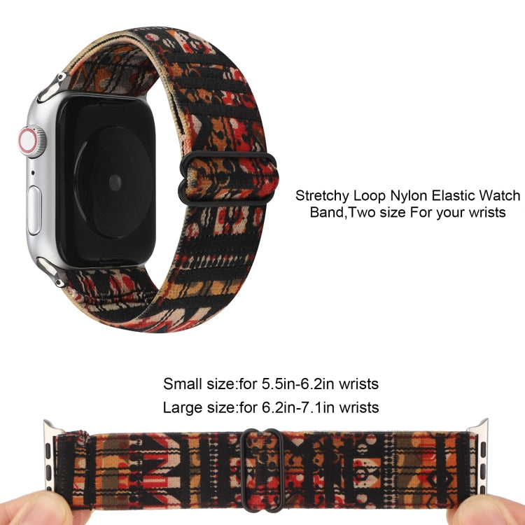 Buckle watch band with multicolor leopard plaid fabric, adjustable loop buckle