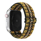 Buckle watch band with multicolor floral fabric and black loop buckle strap