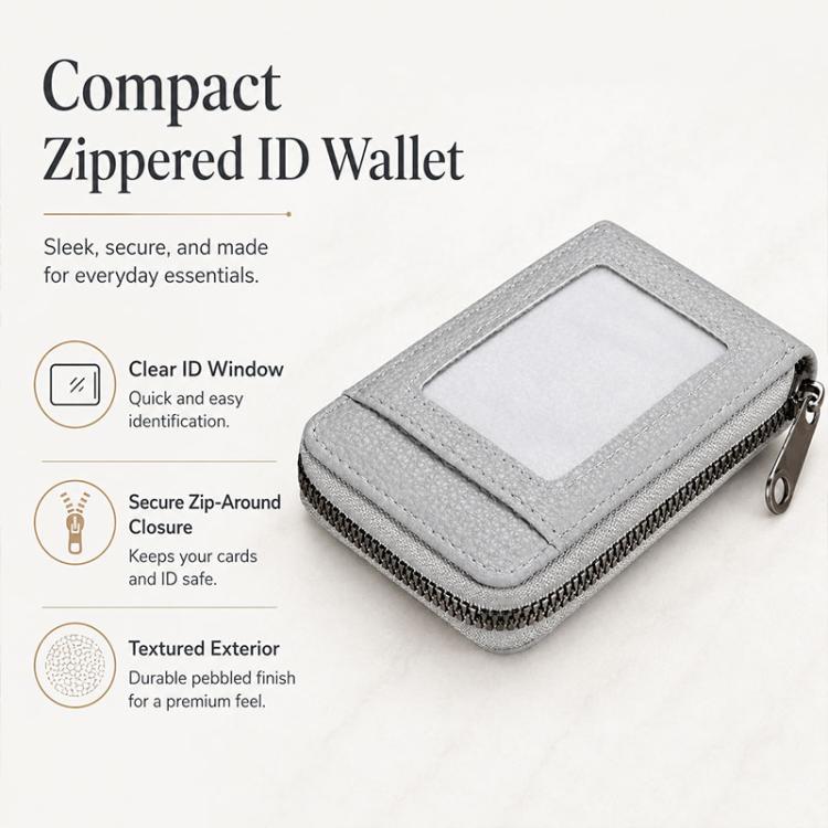 Accordion Multi-card Slot PU Leather Zipper Card Bag