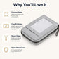 Accordion Multi-card Slot PU Leather Zipper Card Bag