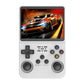 White handheld retro game console with 3.5-inch screen, D-pad, and ABXY face buttons