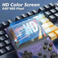 Purple translucent handheld console featuring a 3.5-inch HD color screen