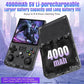 Handheld retro game console with screen facing camera and controller buttons