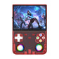 Red handheld retro game console with 4.5-inch screen and dual thumbsticks
