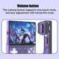 Handheld console with side volume button near the front screen