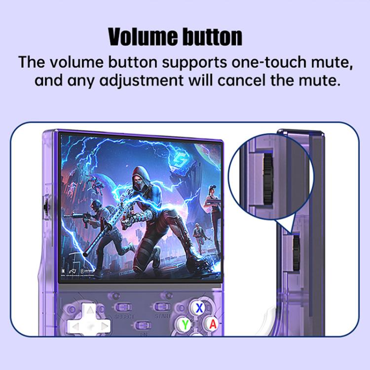 Handheld console with side volume button near the front screen