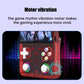 Handheld console front controls with highlighted motor vibration area