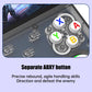Handheld game console face with ABXY buttons and multi-direction D-pad