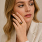 Exquisite Oil Drop Craft Flower Pink Gemstone Ring, Number 8