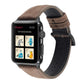 Khaki litchi-texture genuine leather watch band for Apple Watch