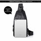 Two-tone waterproof shoulder crossbody bag with adjustable strap and front zipper pocket