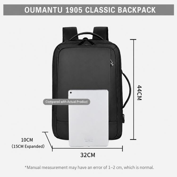 OUMANTU 1905 Large Capacity Waterproof Business Laptop Backpack
