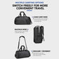 Large wet-dry separation fitness duffel crossbody bag, multiple carry modes, black.