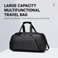 Black large capacity multifunction travel duffel bag with dual top handles