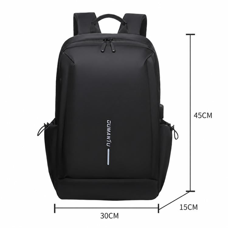 OUMANTU 2316 Multifunctional Business Vertical Stripe Logo Backpack Laptop Bag