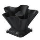 Black pellet spreader funnel with base and power switch