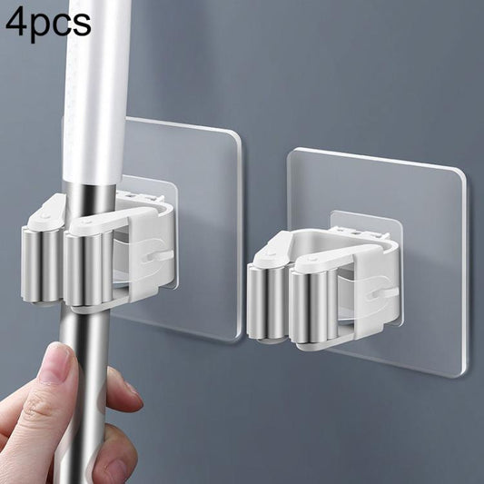 No-drill Suction Cup Bathroom Wall Mount Hook Mop Holder 4pcs, White  4pcs