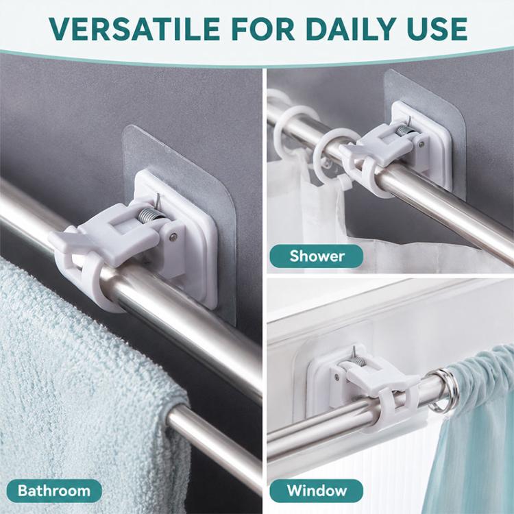 Drill-free Curtain Hanging Clips Multifunctional Curtain Rod Hook 4pcs, 30-50cm