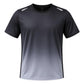 Men's running T-shirt, dark charcoal, short sleeves, crew neck, white shoulder accents