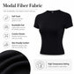 Black crew neck short-sleeve t-shirt, fitted