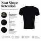 Black crew neck short-sleeve t-shirt with neat shape retention