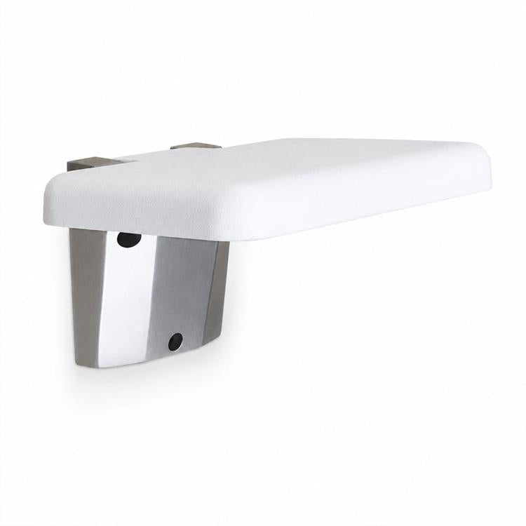 Wall Mounted Folding Solid Waiting Chairs Bathroom Stool Seat Toilet Chairs, Square (White)