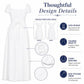White dress design details: lace-up back, tailored waist fit, flowy hem, neat stitching