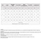 Size chart table with measurements for S, M, L, XL for vest and shorts