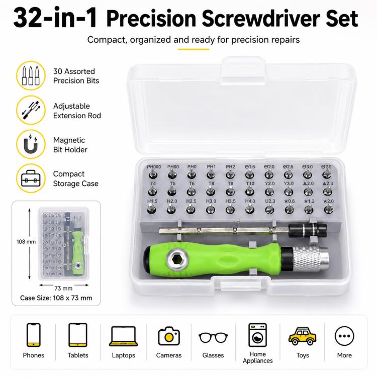 32 in 1 Multifunctional Magnetic Screwdriver Bit Set, Screwdriver Bit Set
