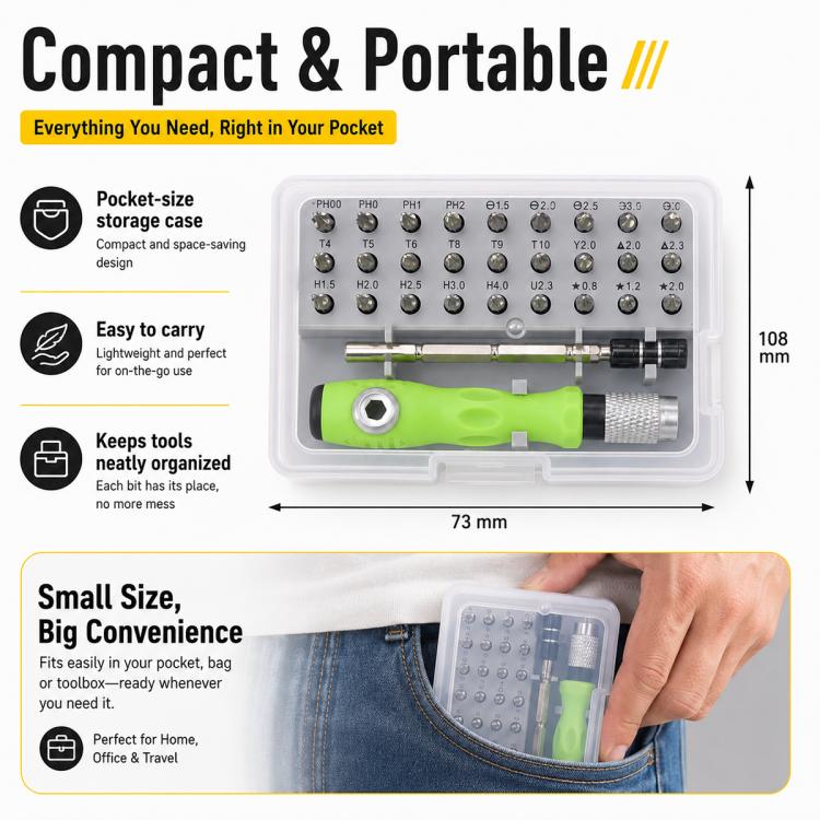 32 in 1 Multifunctional Magnetic Screwdriver Bit Set, Screwdriver Bit Set