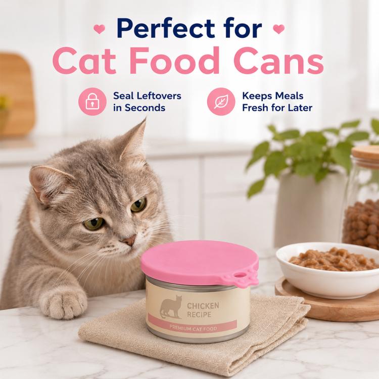 2pcs Pet Food Cans Sealed Silicone Lid