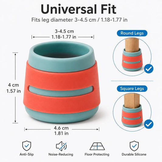 4pcs / Set Non-slip Silicone Table Chair Leg Caps