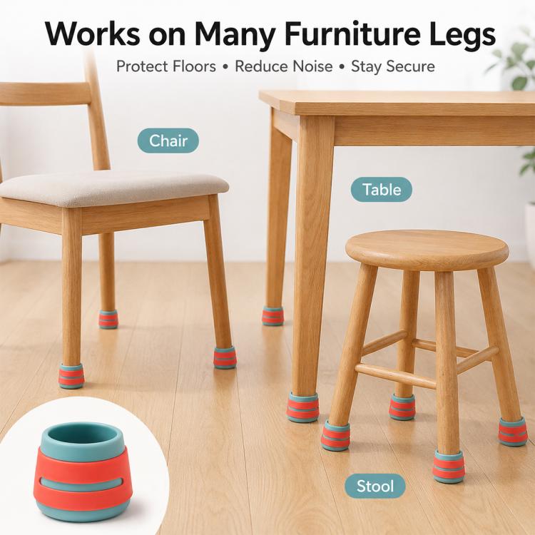 4pcs / Set Non-slip Silicone Table Chair Leg Caps