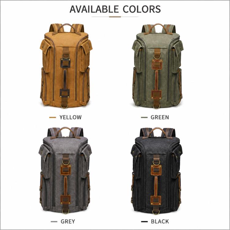 Outdoor Large Capacity Waterproof Travel Men Canvas Backpack