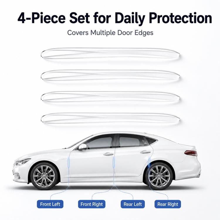 4pcs / Set Invisible Car Door Bumper Guard Anti-collision Protector Strip Sticker