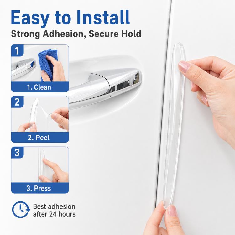 4pcs / Set Invisible Car Door Bumper Guard Anti-collision Protector Strip Sticker