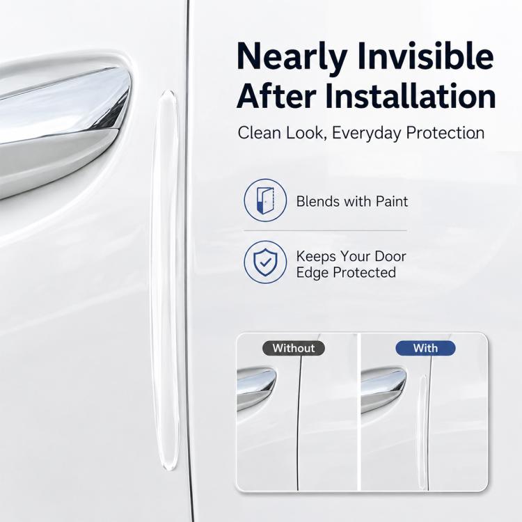 4pcs / Set Invisible Car Door Bumper Guard Anti-collision Protector Strip Sticker