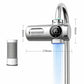 Smart water purifier faucet with detachable filter cartridge and blue water flow