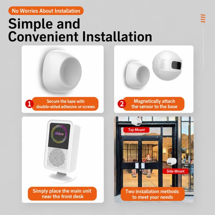XY-501 Rechargeable Magnetic Sensor Split Welcome Doorbell, XY-501