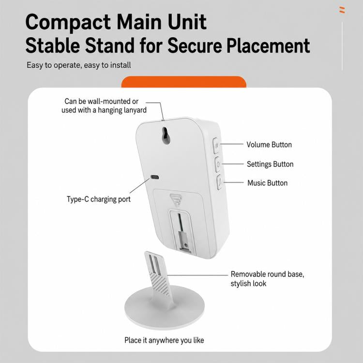 XY-501 Rechargeable Magnetic Sensor Split Welcome Doorbell, XY-501