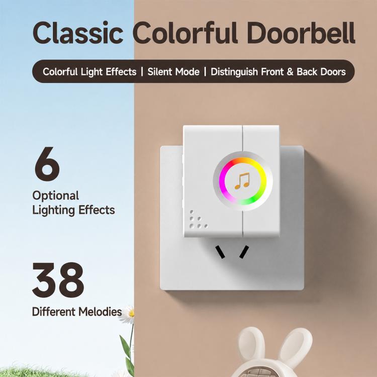XY-603 Wireless Home Long Distance Smart Remote Control Doorbell, EU Plug, US Plug