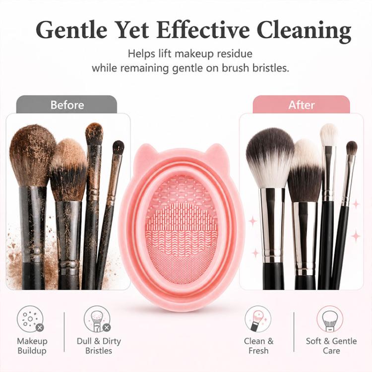 Rabbit Ear Makeup Tool Foldable Silicone Cleaning Bowl