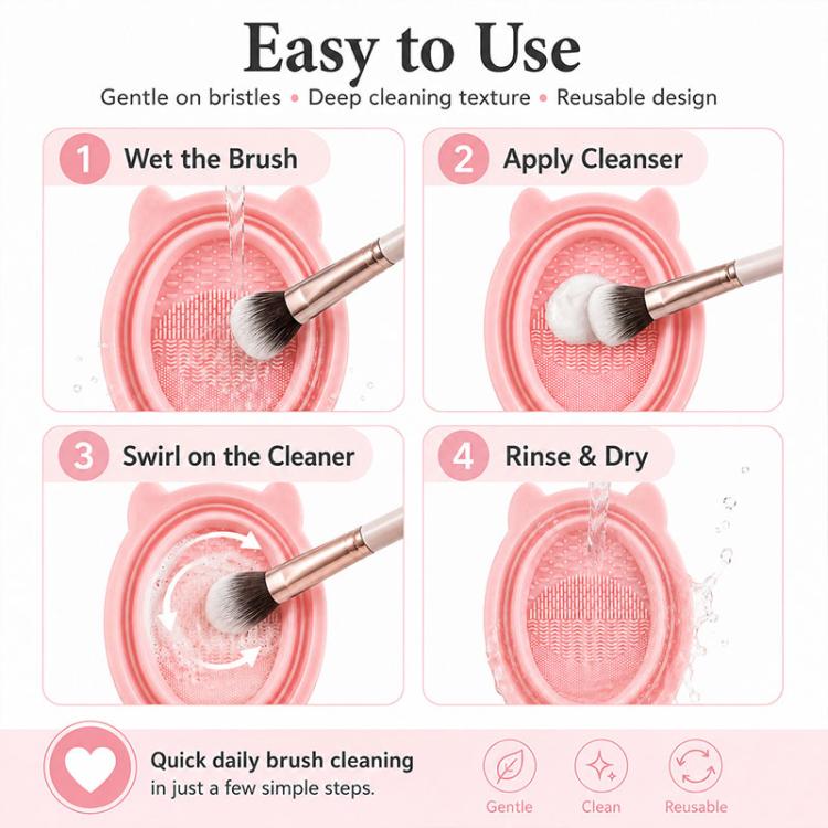 Rabbit Ear Makeup Tool Foldable Silicone Cleaning Bowl