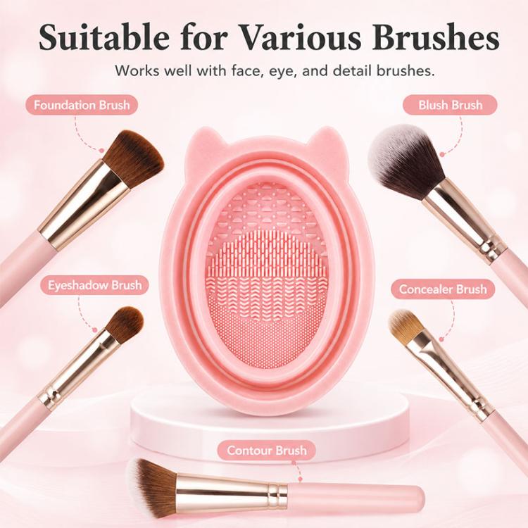 Rabbit Ear Makeup Tool Foldable Silicone Cleaning Bowl